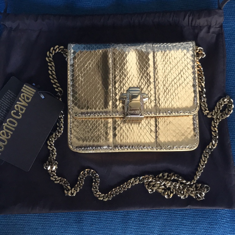 Flap Mini Roberto Cavalli leather bag.